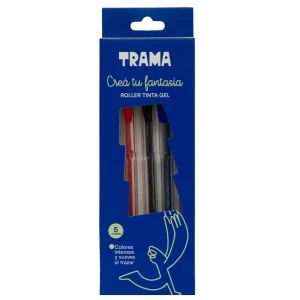 ROLLER TINTA GEL TRAMA POR 5 UNIDADES