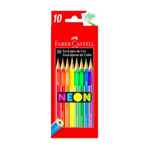 LAPICES DE COLORES FABER CASTELL X 10 LARGOS NEON