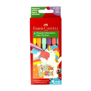 MARCADOR FABER FIESTA PASTEL X 6 COLORES