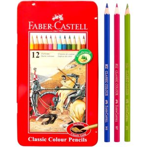 LAPICES DE COLORES FABER CASTELL X 12 LARGOS (LATA)