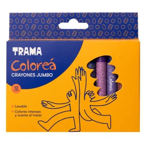 SET DE CRAYONES JUMBO TRAMA POR 12 UNIDADES