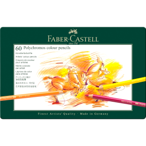 Estuche de metal con 60 lápices de color Polychromos